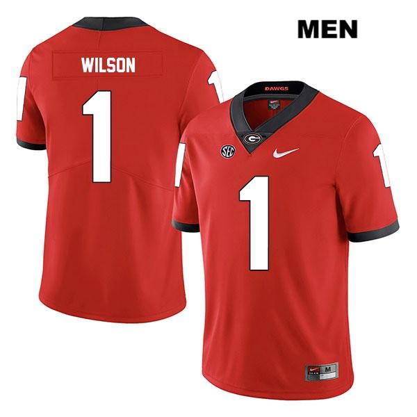 Georgia Bulldogs Men's Divaad Wilson #1 NCAA Legend Authentic Red Nike Stitched College Football Jersey SZM4056OK